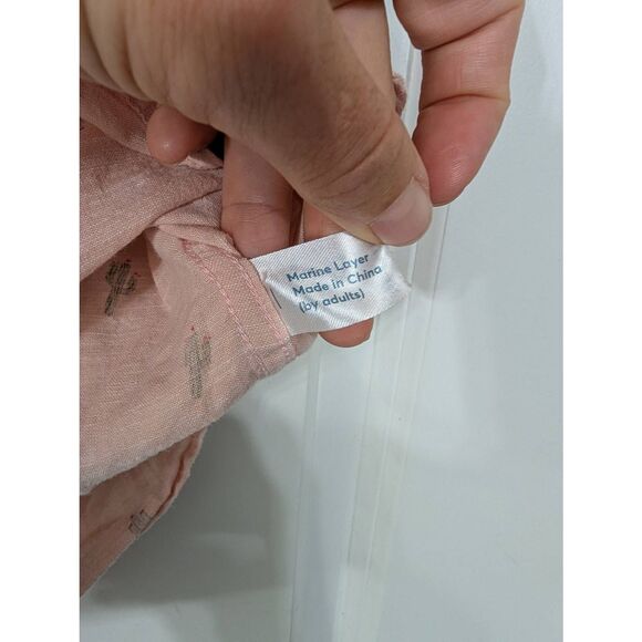 Marine Layer Ward Short Sleeve Button Down men's medium pink cactus beachy - Picture 8 of 9